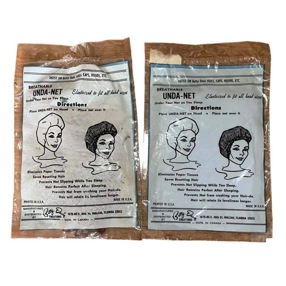 6-Lot Betty Dain Hair Unda-Net #110‎ XL Regular Bouffant Breathable VTG USA 50s